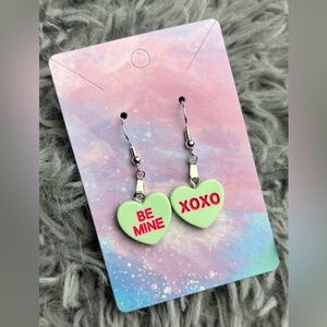 Mint green Heart earrings